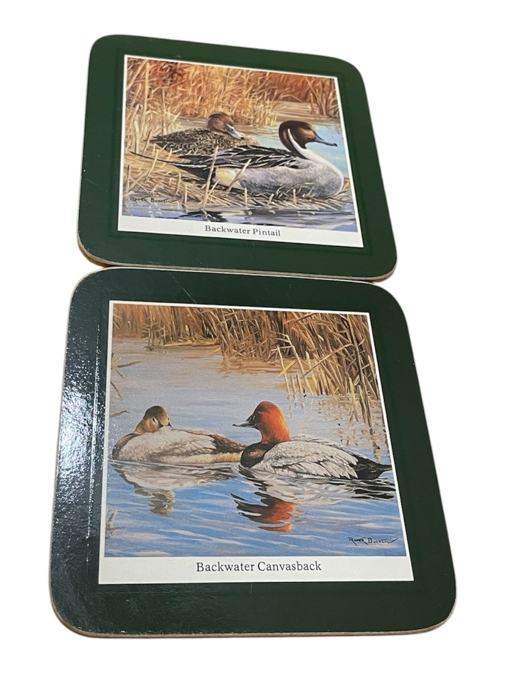 2 Vintage Coasters Water Fowl Ducks
